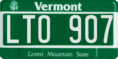 VT license plate LTO907