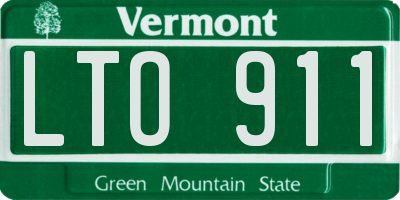 VT license plate LTO911