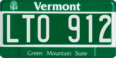 VT license plate LTO912