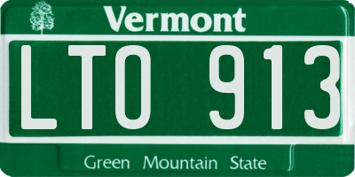 VT license plate LTO913