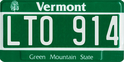 VT license plate LTO914