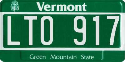 VT license plate LTO917