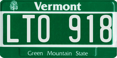 VT license plate LTO918