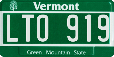 VT license plate LTO919