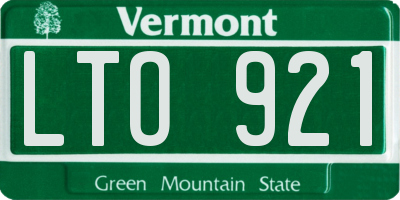 VT license plate LTO921