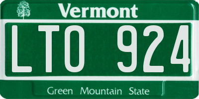 VT license plate LTO924
