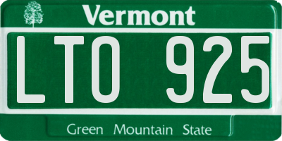 VT license plate LTO925