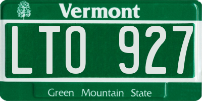 VT license plate LTO927