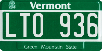 VT license plate LTO936