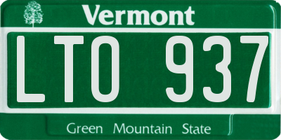 VT license plate LTO937