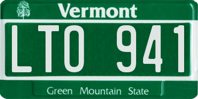VT license plate LTO941