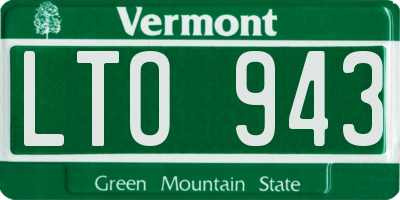 VT license plate LTO943