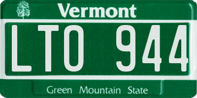 VT license plate LTO944