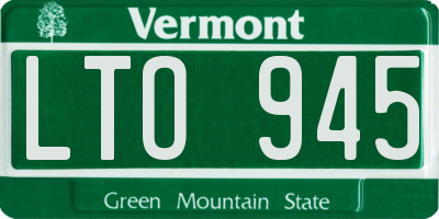VT license plate LTO945