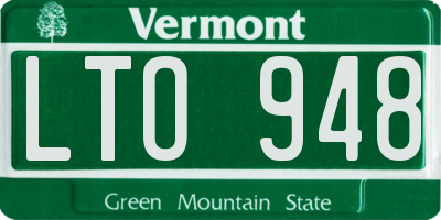 VT license plate LTO948