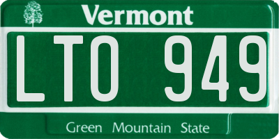 VT license plate LTO949