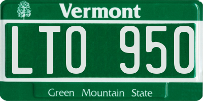 VT license plate LTO950