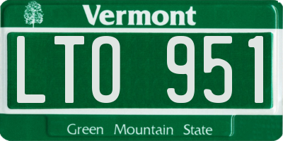 VT license plate LTO951