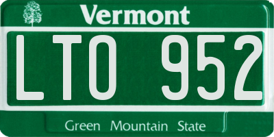 VT license plate LTO952