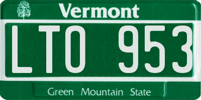 VT license plate LTO953