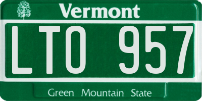 VT license plate LTO957
