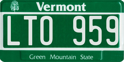 VT license plate LTO959