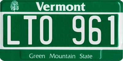 VT license plate LTO961