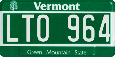 VT license plate LTO964