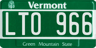 VT license plate LTO966