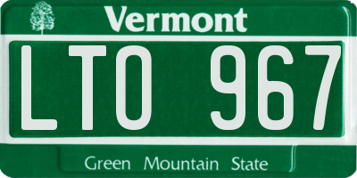 VT license plate LTO967