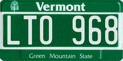 VT license plate LTO968