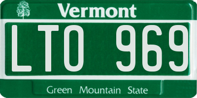 VT license plate LTO969
