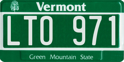 VT license plate LTO971