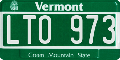VT license plate LTO973