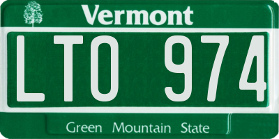 VT license plate LTO974