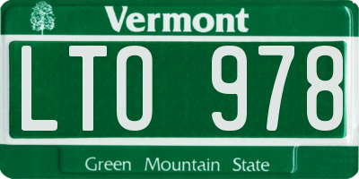 VT license plate LTO978