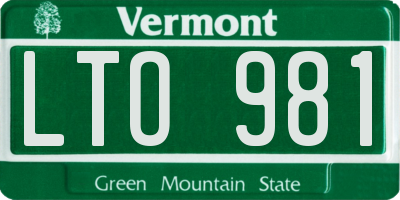 VT license plate LTO981