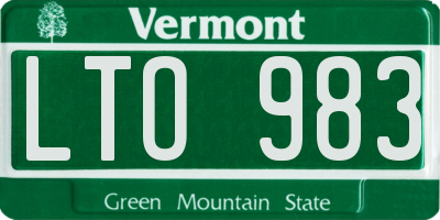VT license plate LTO983