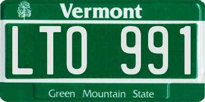 VT license plate LTO991