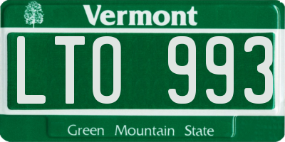 VT license plate LTO993
