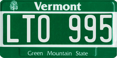 VT license plate LTO995