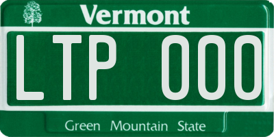 VT license plate LTP000