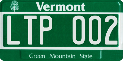 VT license plate LTP002