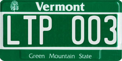 VT license plate LTP003