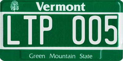 VT license plate LTP005