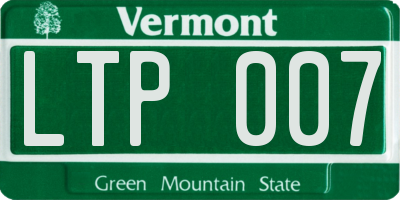 VT license plate LTP007