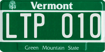 VT license plate LTP010