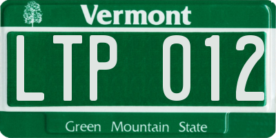 VT license plate LTP012