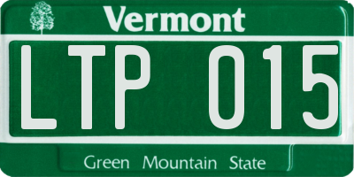 VT license plate LTP015