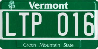 VT license plate LTP016